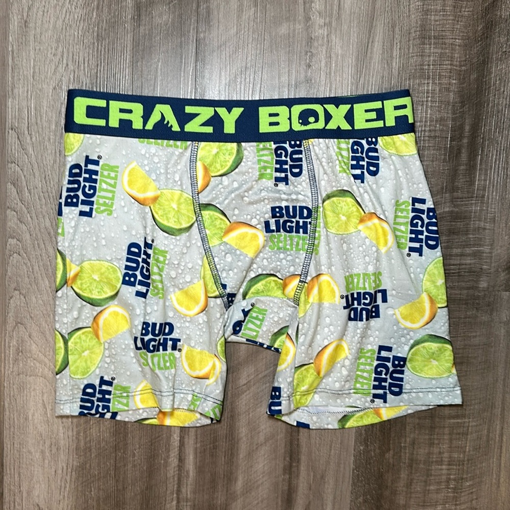 Bud Light Lemon Lime Seltzer Crazy Boxer Boxer Brief - Small